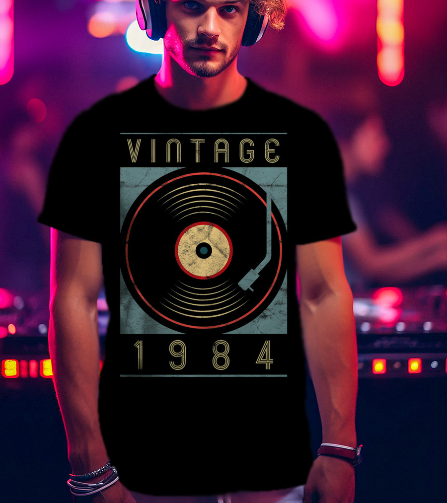 Vintage 1984 Vinyl Turntable T-Shirt
