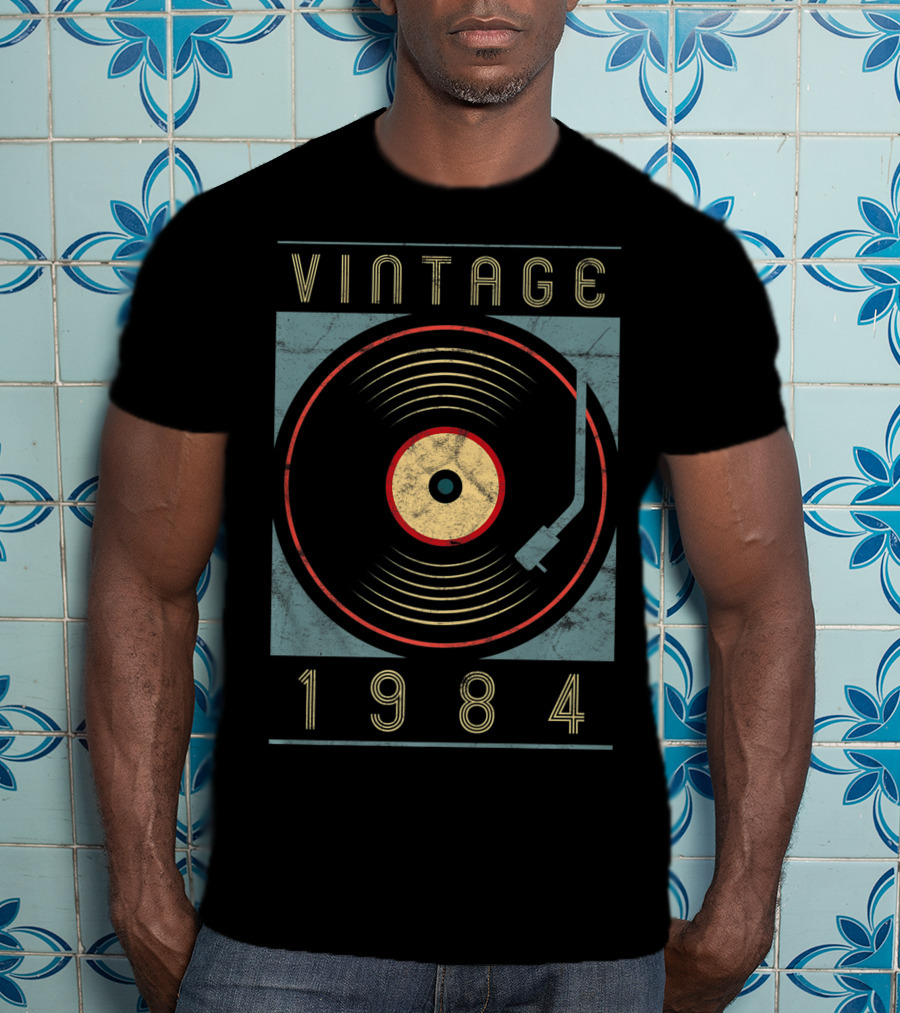 Vintage 1984 Vinyl Turntable T-Shirt