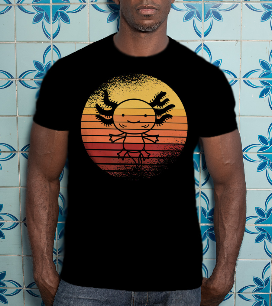 Vintage Axolotl Sunset For Salamander Owner T-Shirt