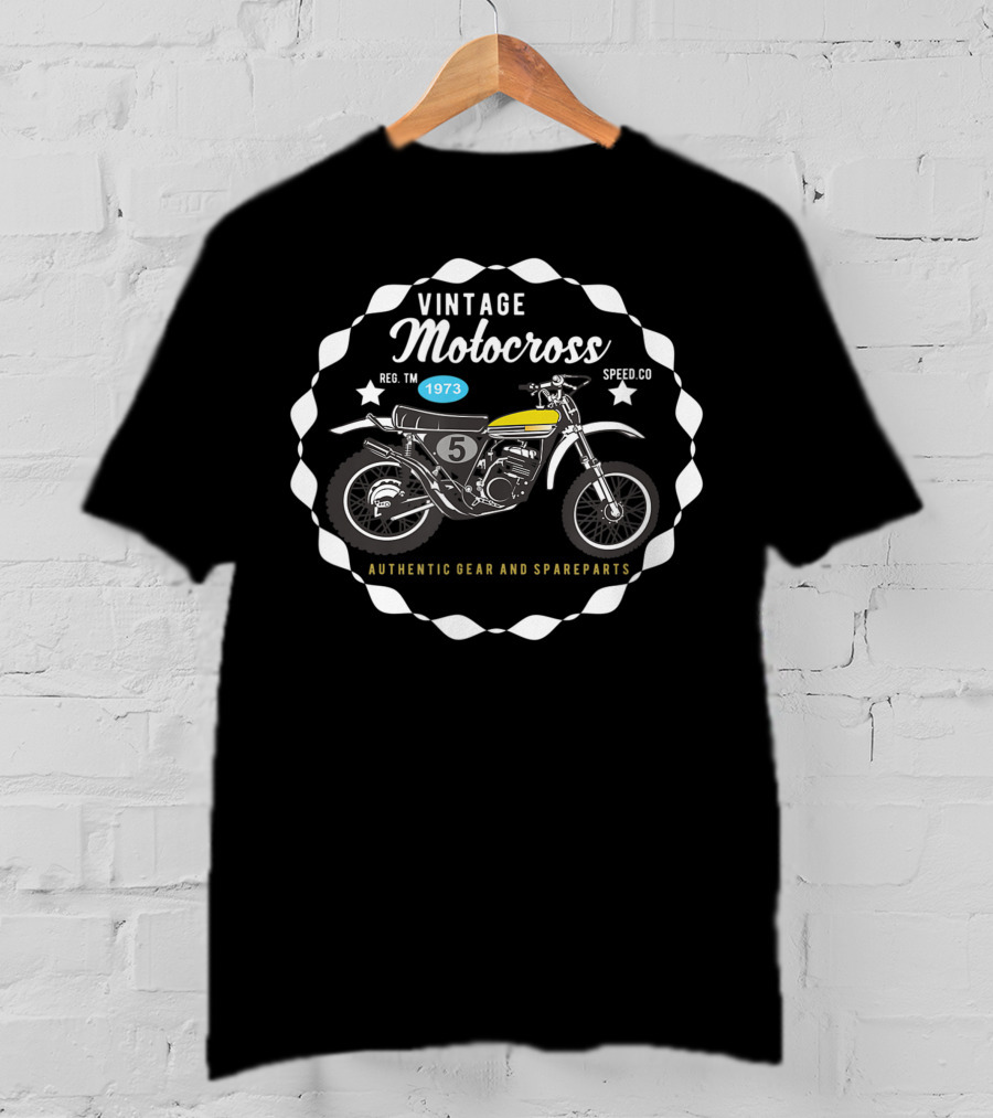 Vintage Motocross Bike 1973 Authentic Gear And Spareparts T-Shirt
