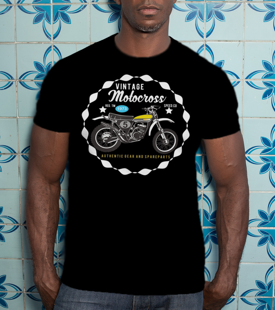 Vintage Motocross Bike 1973 Authentic Gear And Spareparts T-Shirt