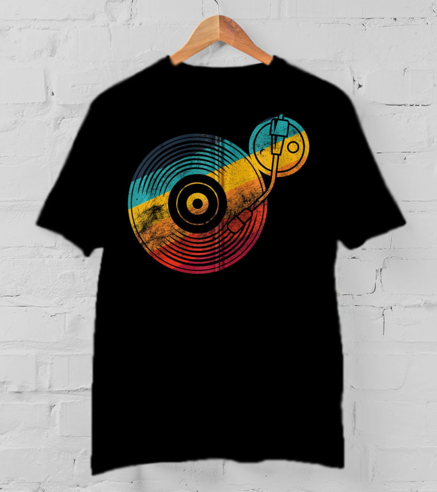 Vintage Vinyl Turntable DJ Musician LP Records T-Shirt