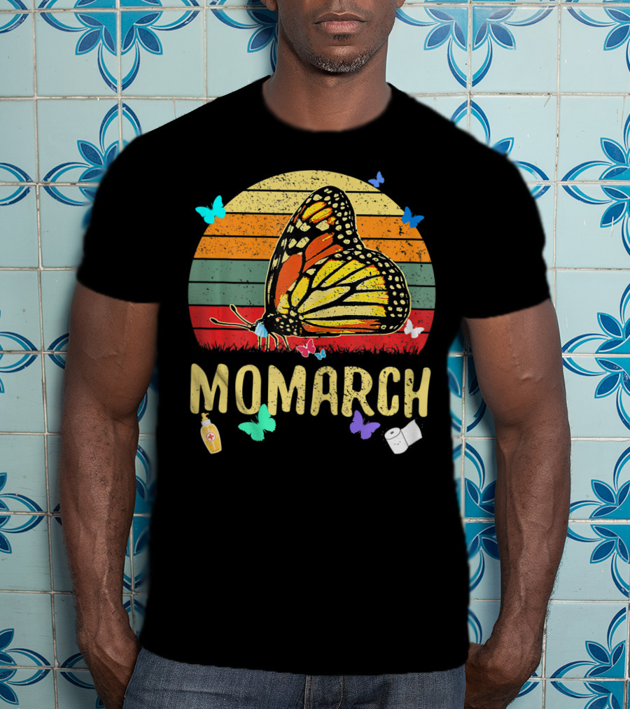 MOMARCH Butterfly Retro Sunset Plus Size T-Shirt