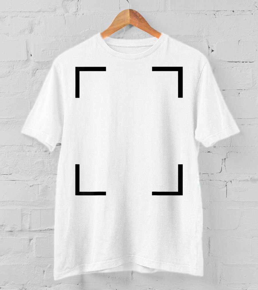 Art Frame Empty Corners Minimalist Black Square T-Shirt
