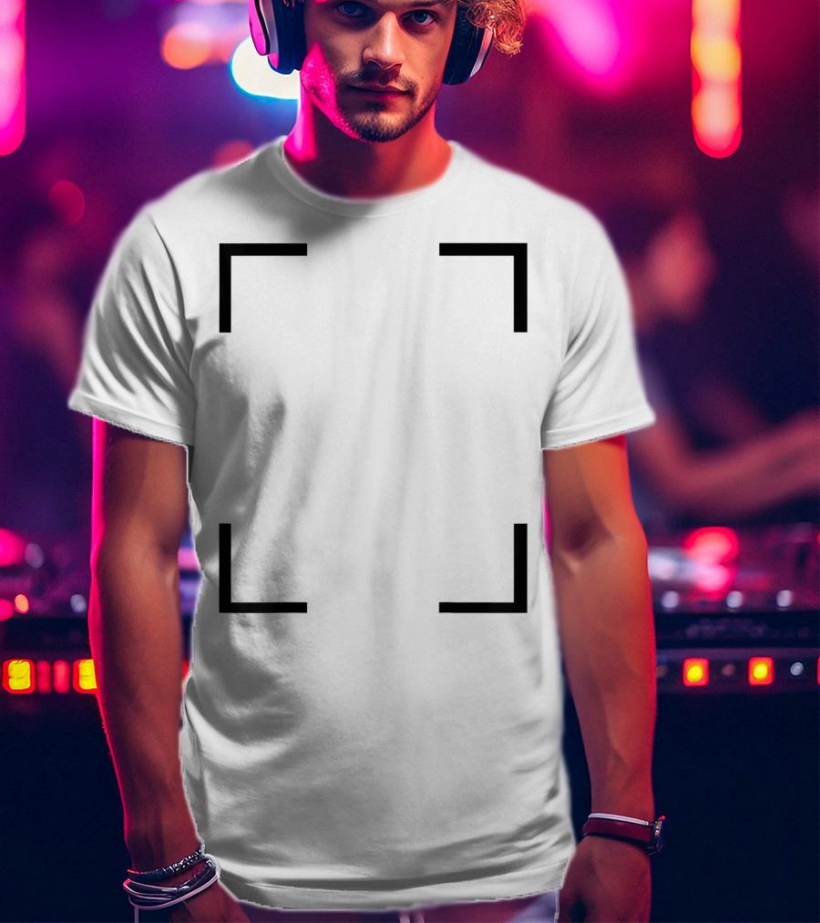 Art Frame Empty Corners Minimalist Black Square T-Shirt