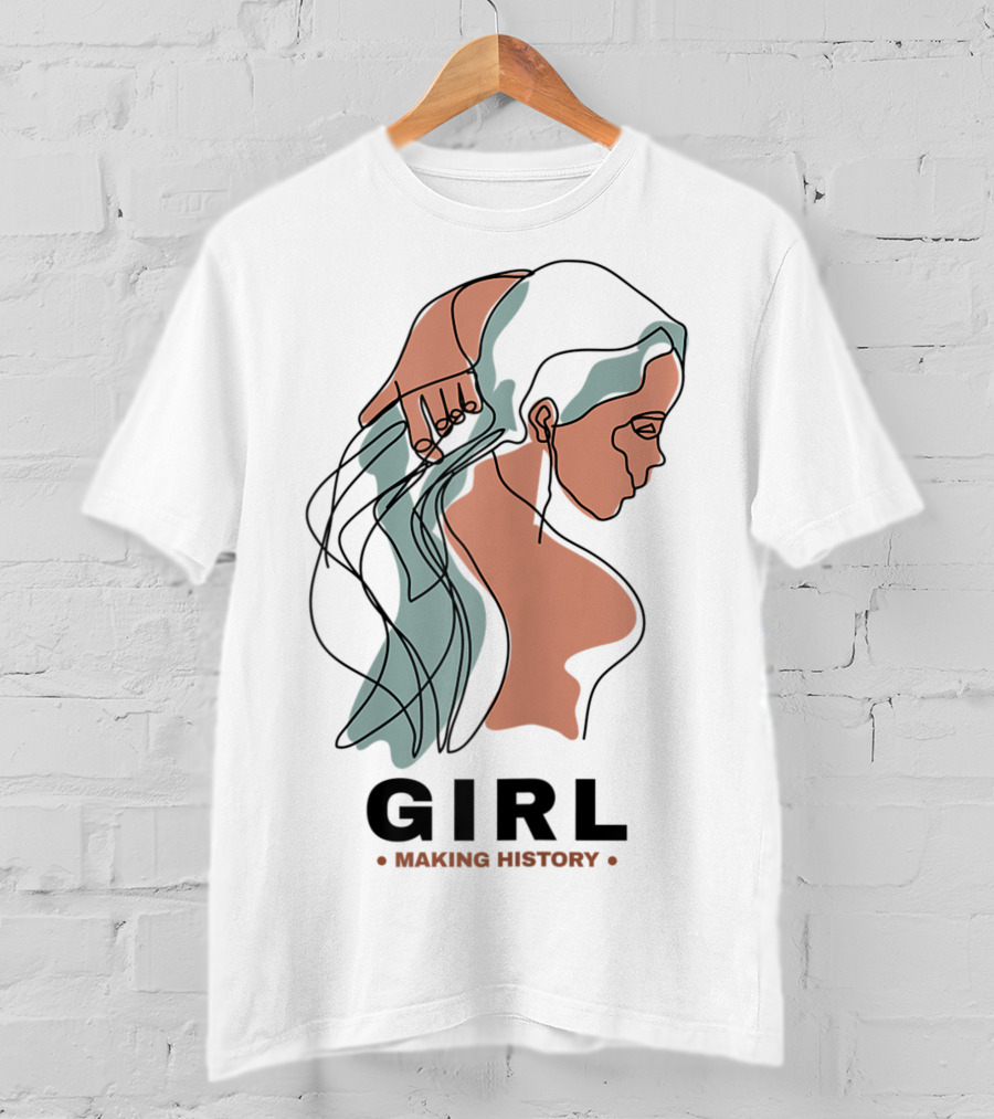 GIRL Making History Line Abstract Profile T-Shirt