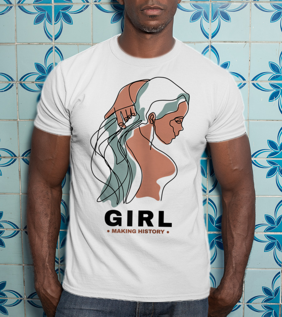 GIRL Making History Line Abstract Profile T-Shirt