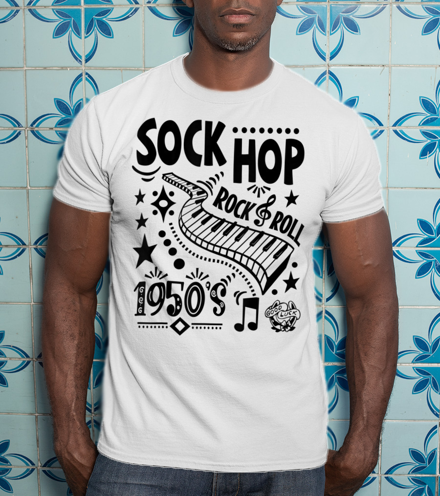 Sock Hop Rock Roll 1950s Piano Music Party T-Shirt