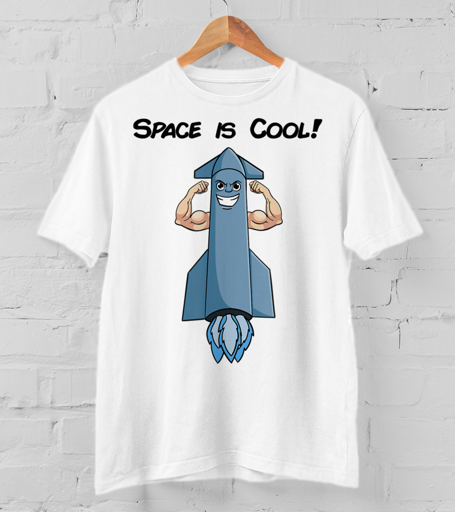 Space Is Cool Rocket Buff Emoji T-Shirt