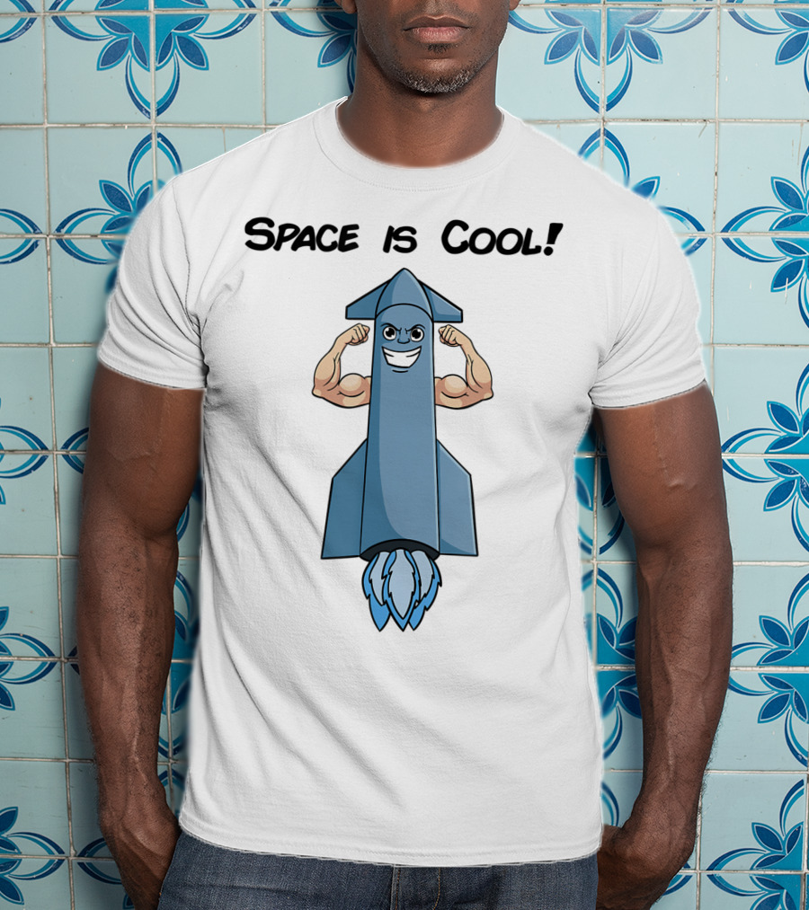 Space Is Cool Rocket Buff Emoji T-Shirt