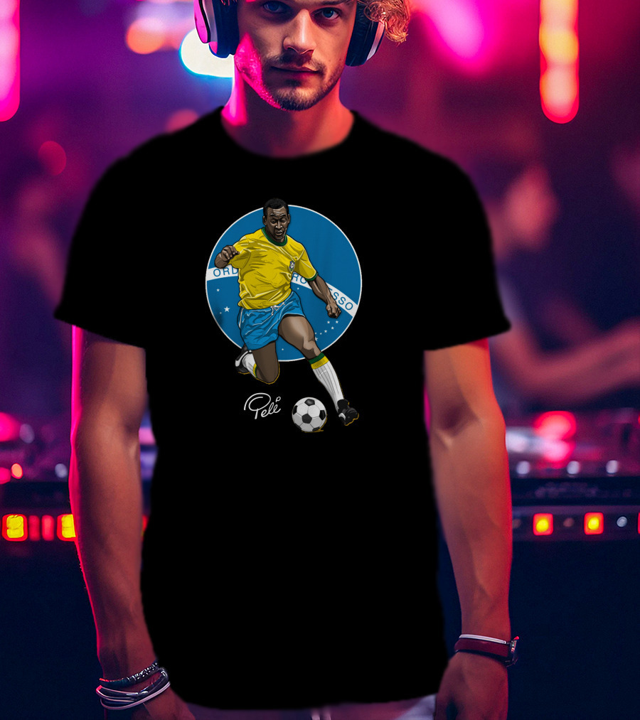 Pele Soccer Brazil Player Ordem E Progresso T-Shirt