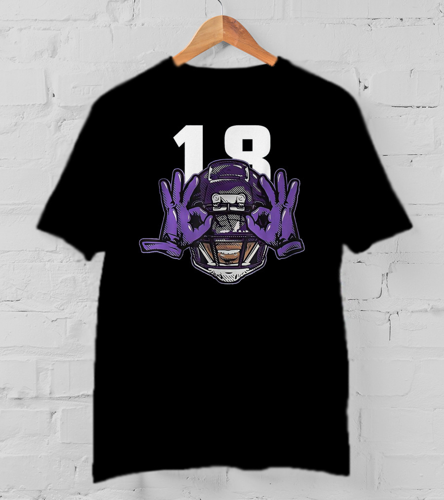 Griddy Celebration Purple Helmet 18 Gloves T-Shirt