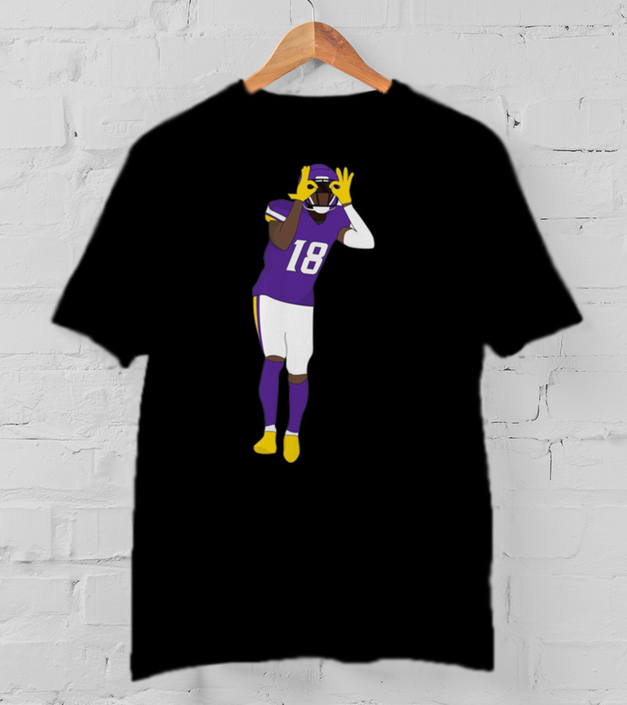 Do The Griddy Griddy Dance Football NFL Player Number 18 Purple And Yellow Uniform T-Shirt