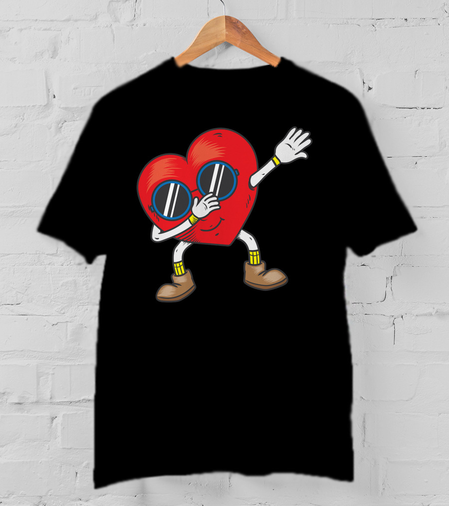 Dabbing Heart With Sunglasses Funny Gifts T-Shirt