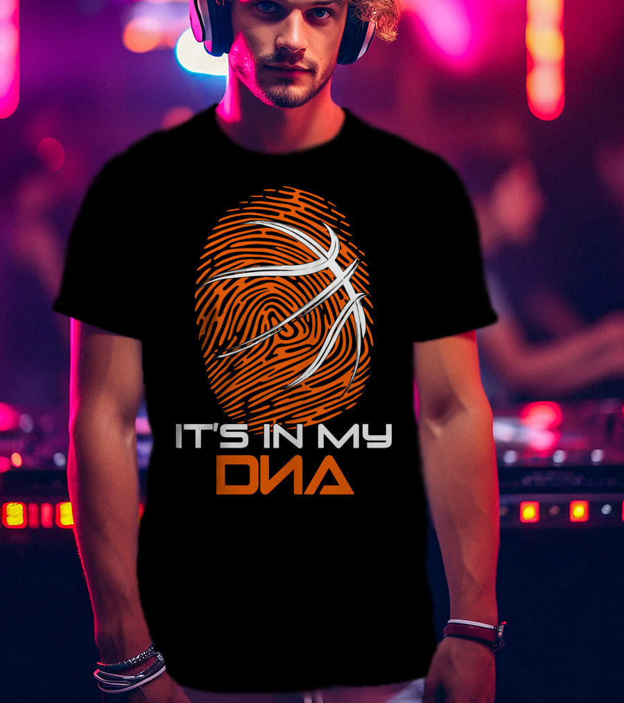 Basketball It's In My DNA Fingerprint Basketball Lines T-Shirt