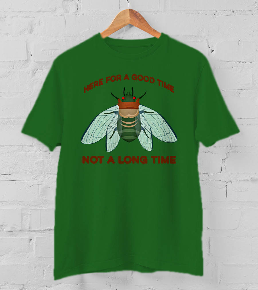 Here For A Good Time Not A Long Time Cicada T-Shirt