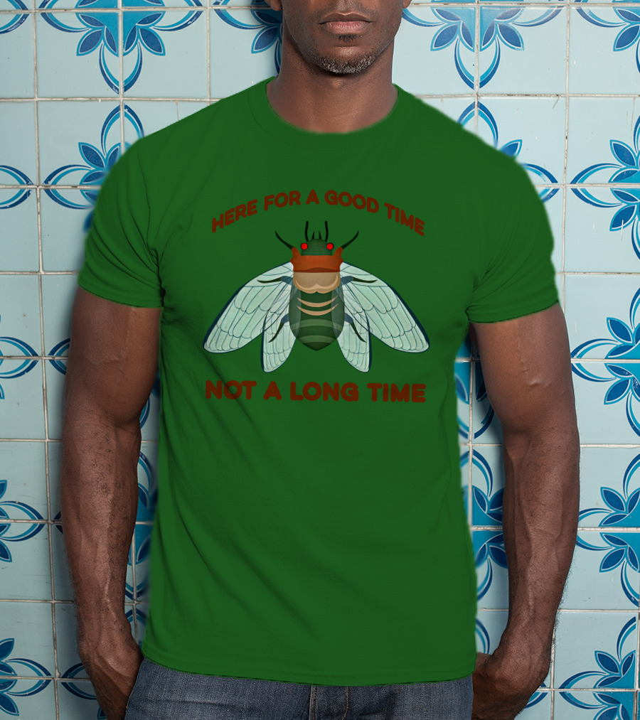 Here For A Good Time Not A Long Time Cicada T-Shirt