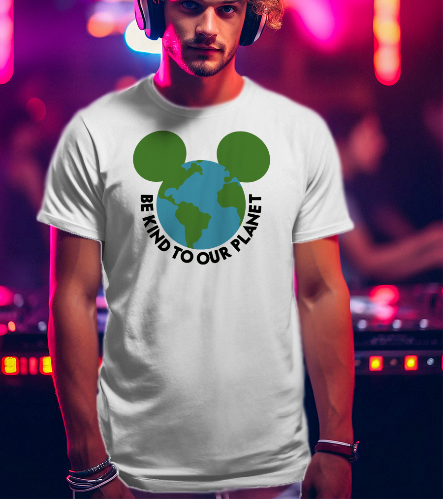 Be Kind To Our Planet Mouse Icon Earth Day T-Shirt