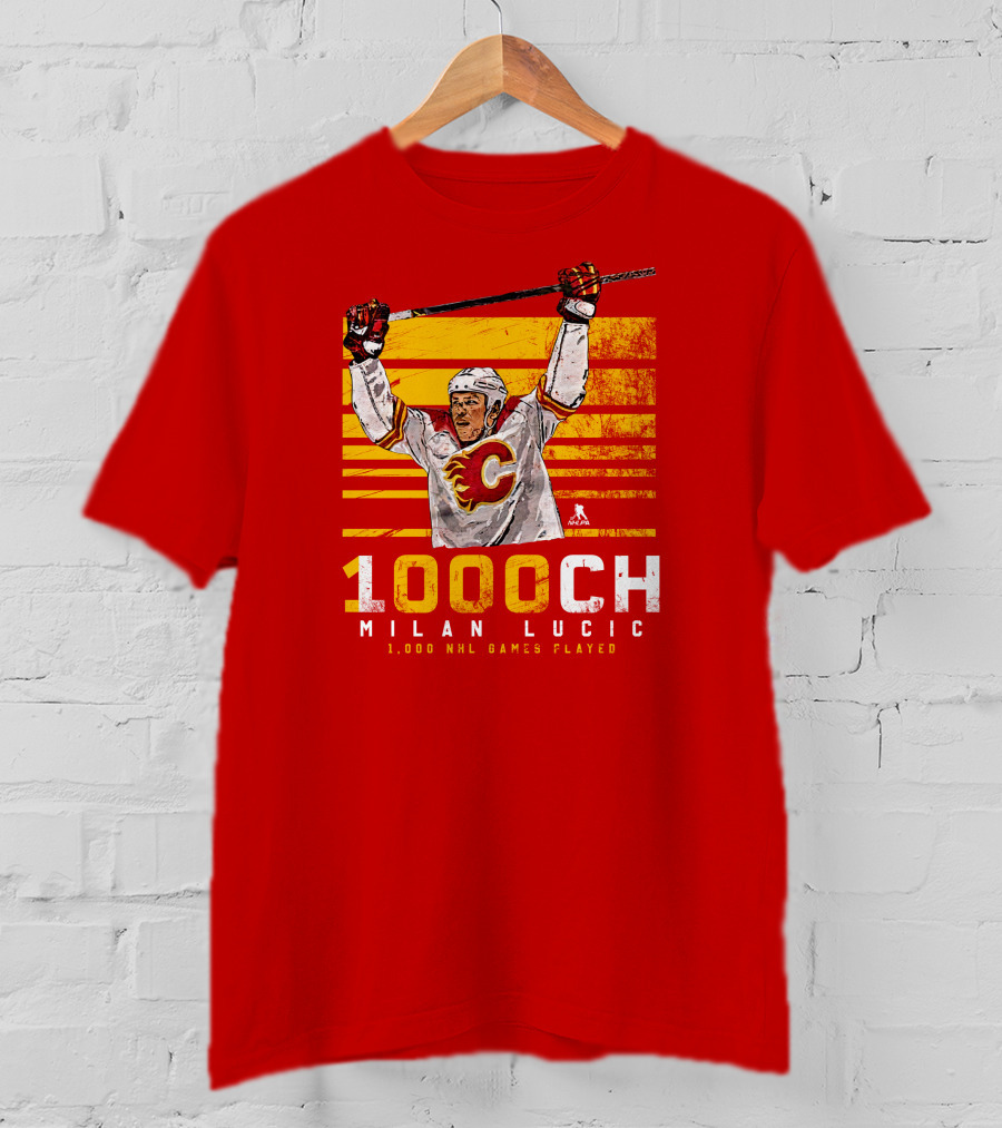 Milan Lucic 1000 NHL Games Played Calgary Flames T-Shirt