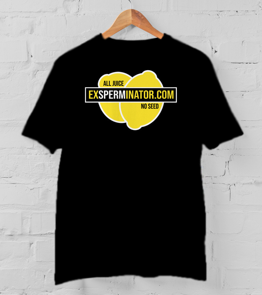 Exsperminator All Juice No Seed Lemon Logo Exsperminator.com T-Shirt