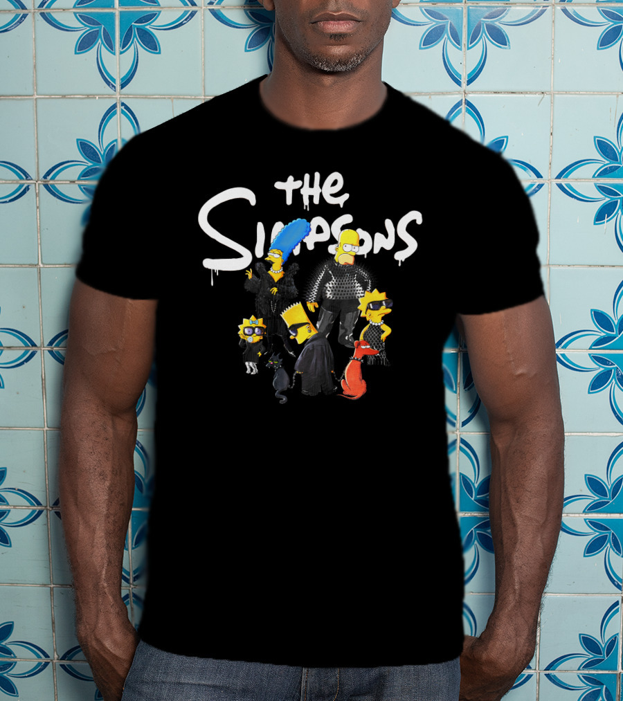 The Simpsons Family In Gothic Nylon Fashion T-Shirt
