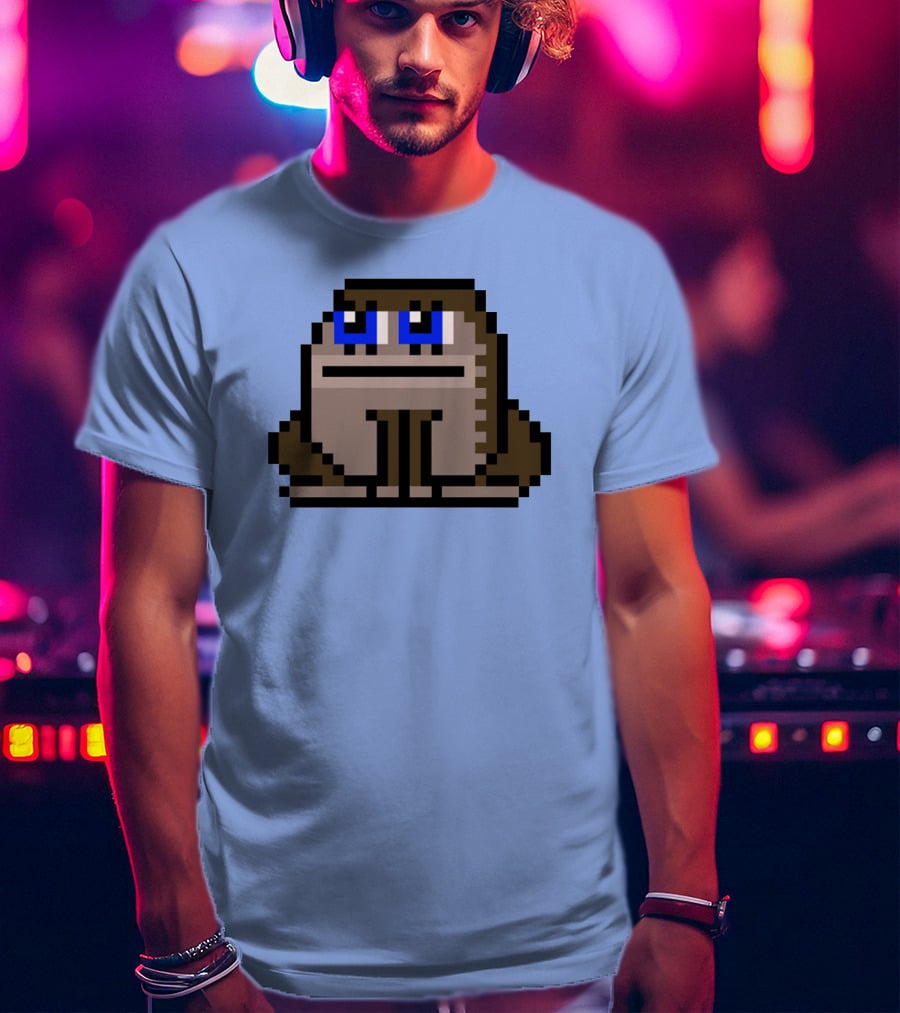 Sergito CrypToadz Pixel Art Frog With Blue Eyes T-Shirt
