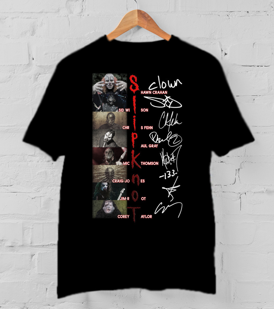 Slipknot Band Members Signatures Collage T-Shirt