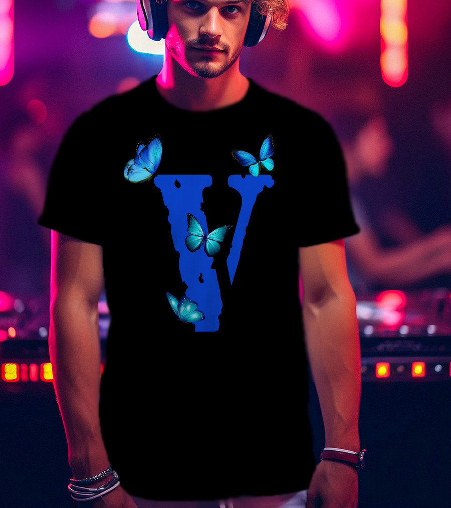 Vlone V Blue Butterfly Collection T-Shirt