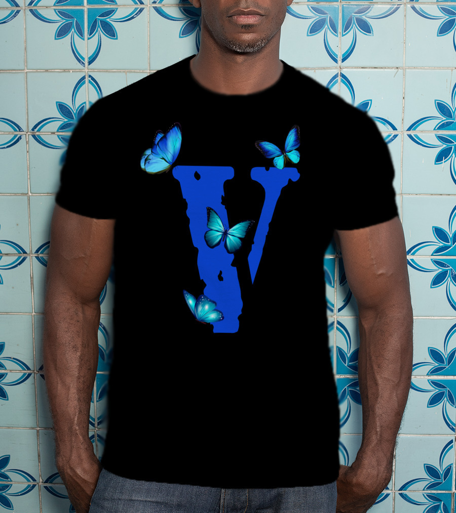 Vlone V Blue Butterfly Collection T-Shirt