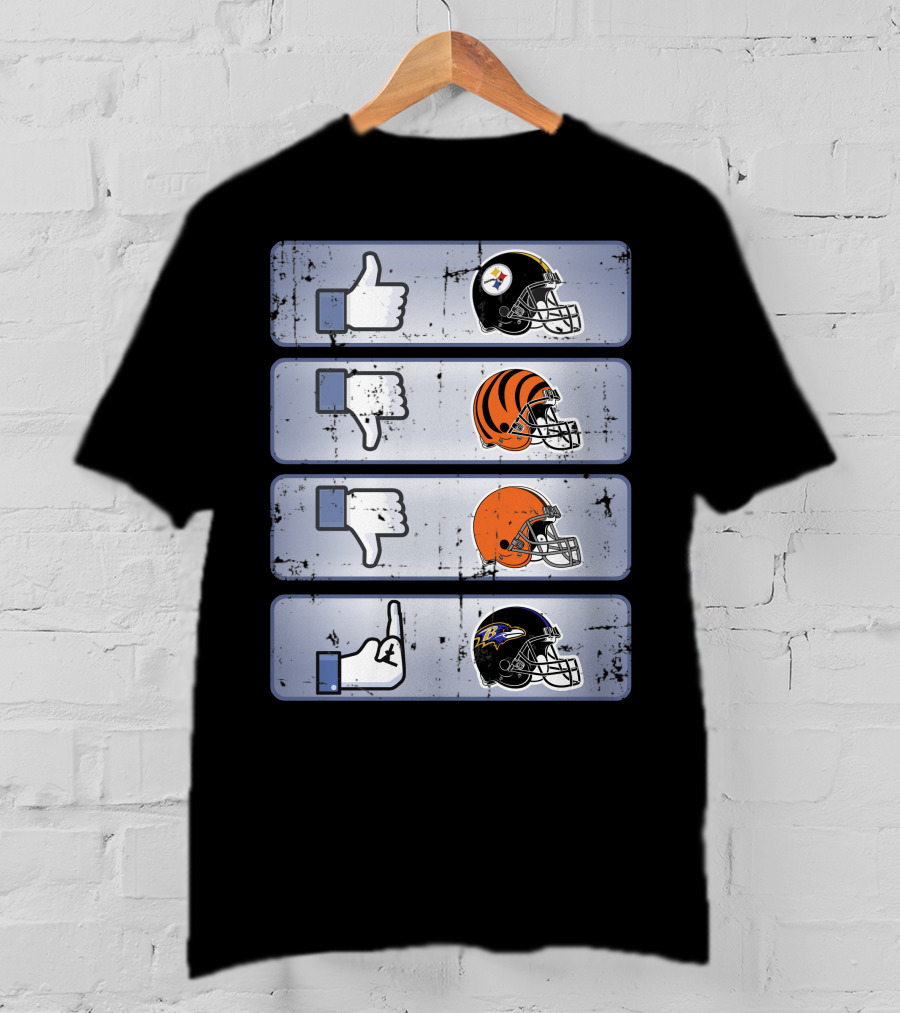 Icon Like Dislike Bengals Browns Steelers Ravens T-Shirt