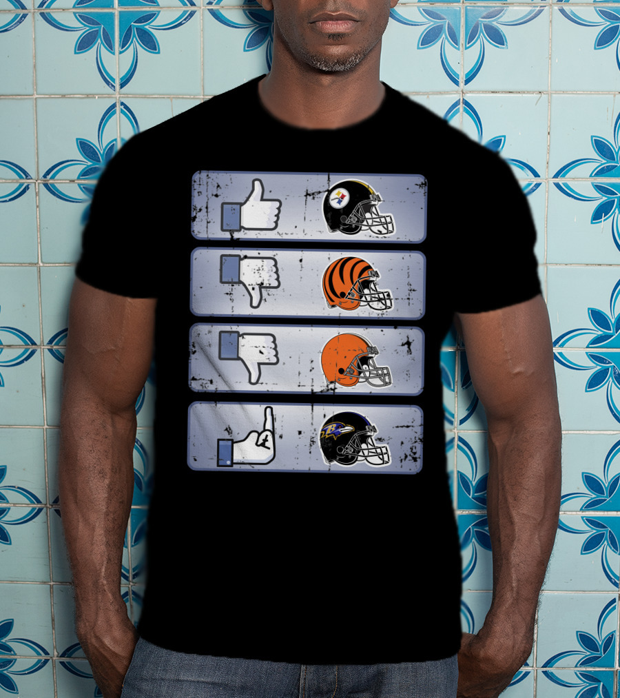 Icon Like Dislike Bengals Browns Steelers Ravens T-Shirt