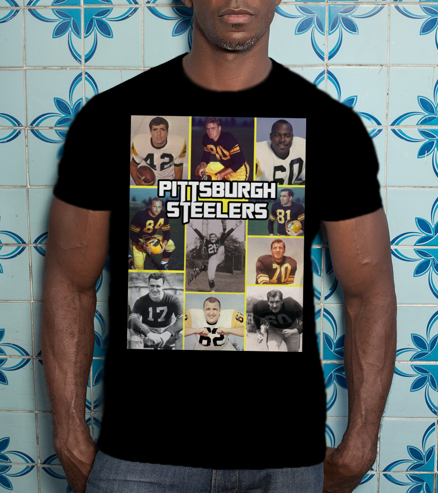 Pittsburgh Steelers Legends Team Vintage Collage T-Shirt