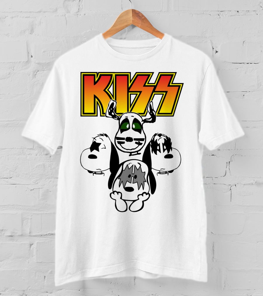 Kiss Band Snoopy Characters T-Shirt