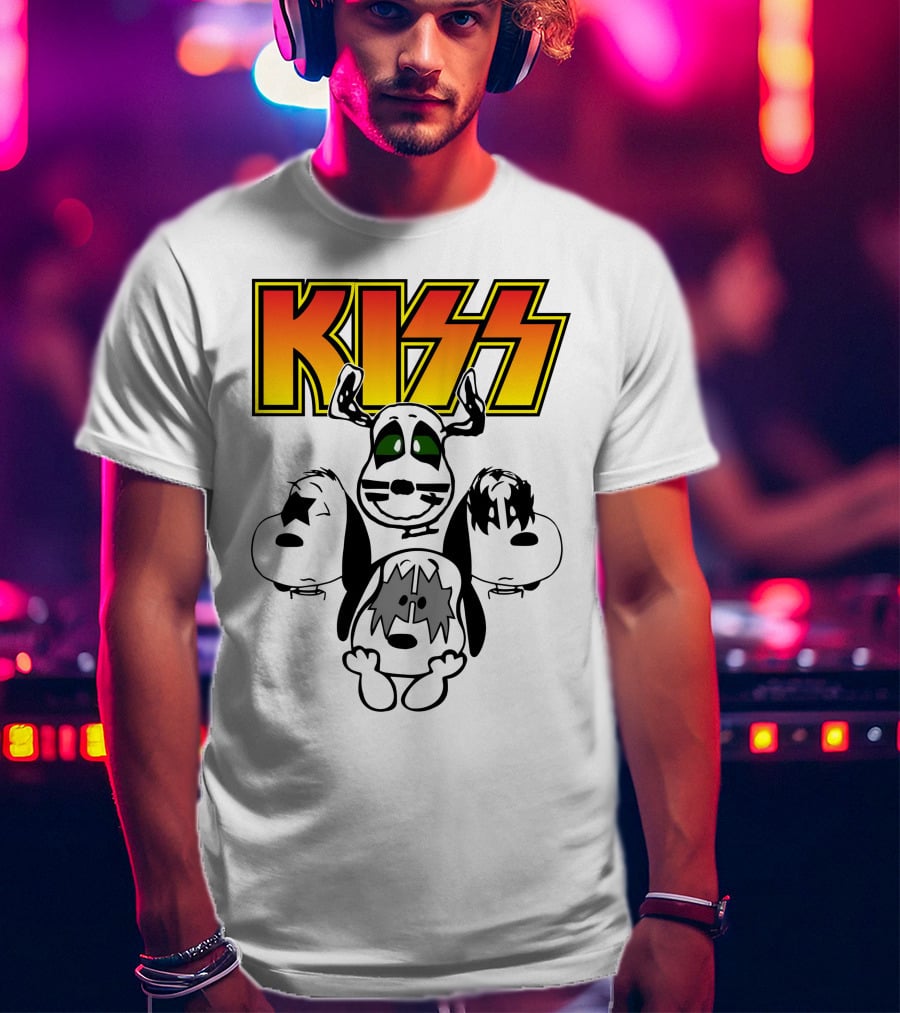 Kiss Band Snoopy Characters T-Shirt