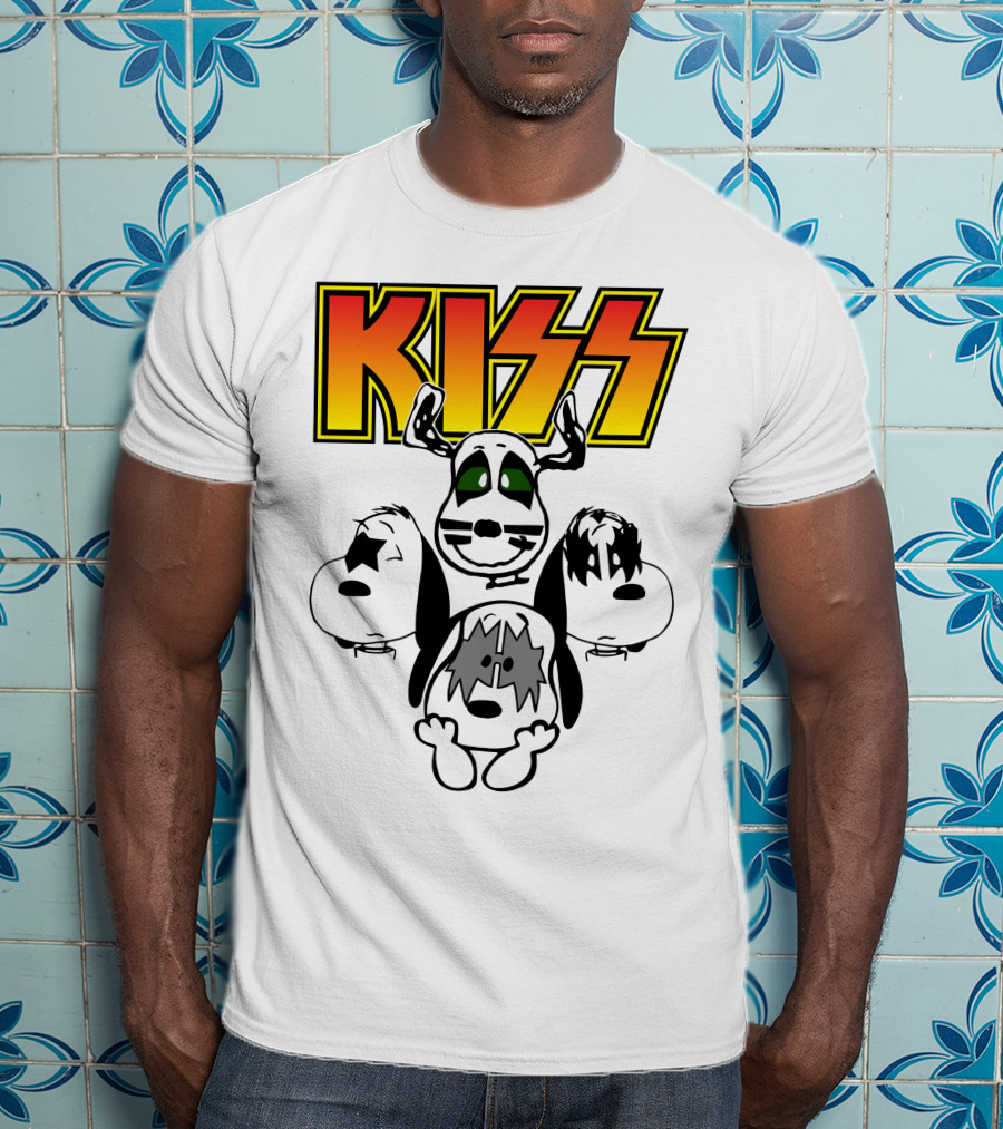 Kiss Band Snoopy Characters T-Shirt