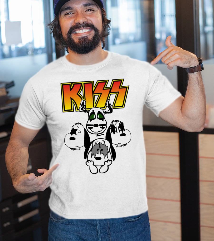 Kiss Band Snoopy Characters T-Shirt