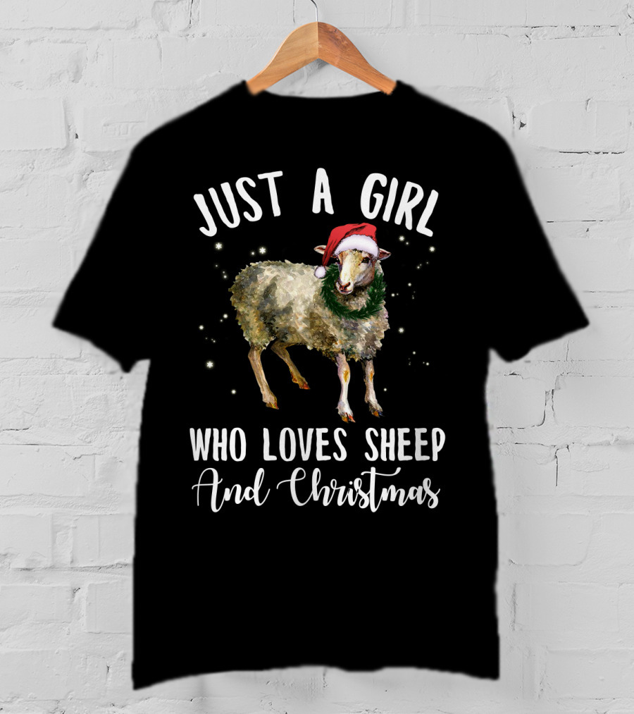 Just A Girl Who Loves Sheep And Christmas Holiday T-Shirt