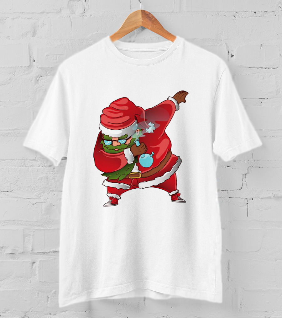 Cool Santa Style Merry Dab Christmas Smoking Fun T-Shirt