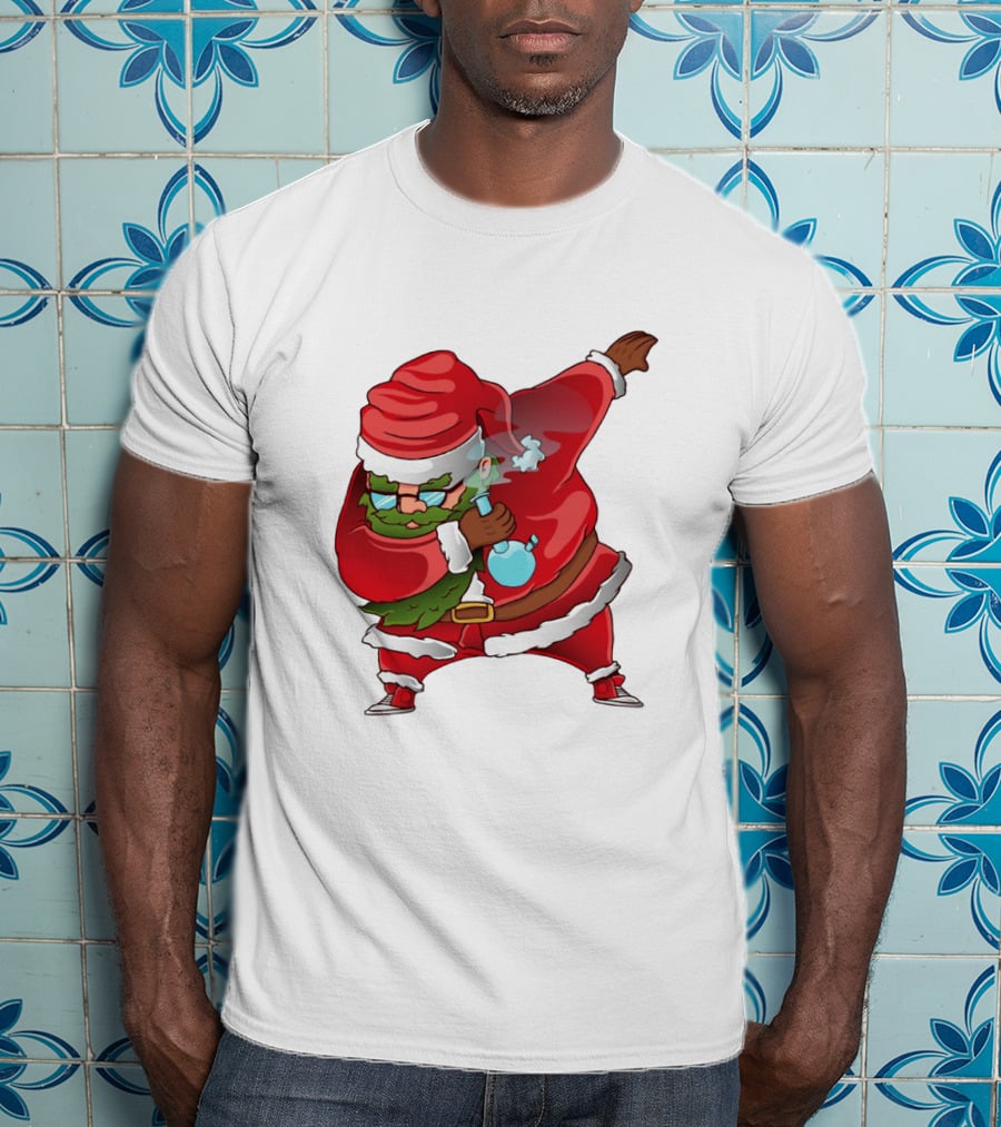 Cool Santa Style Merry Dab Christmas Smoking Fun T-Shirt