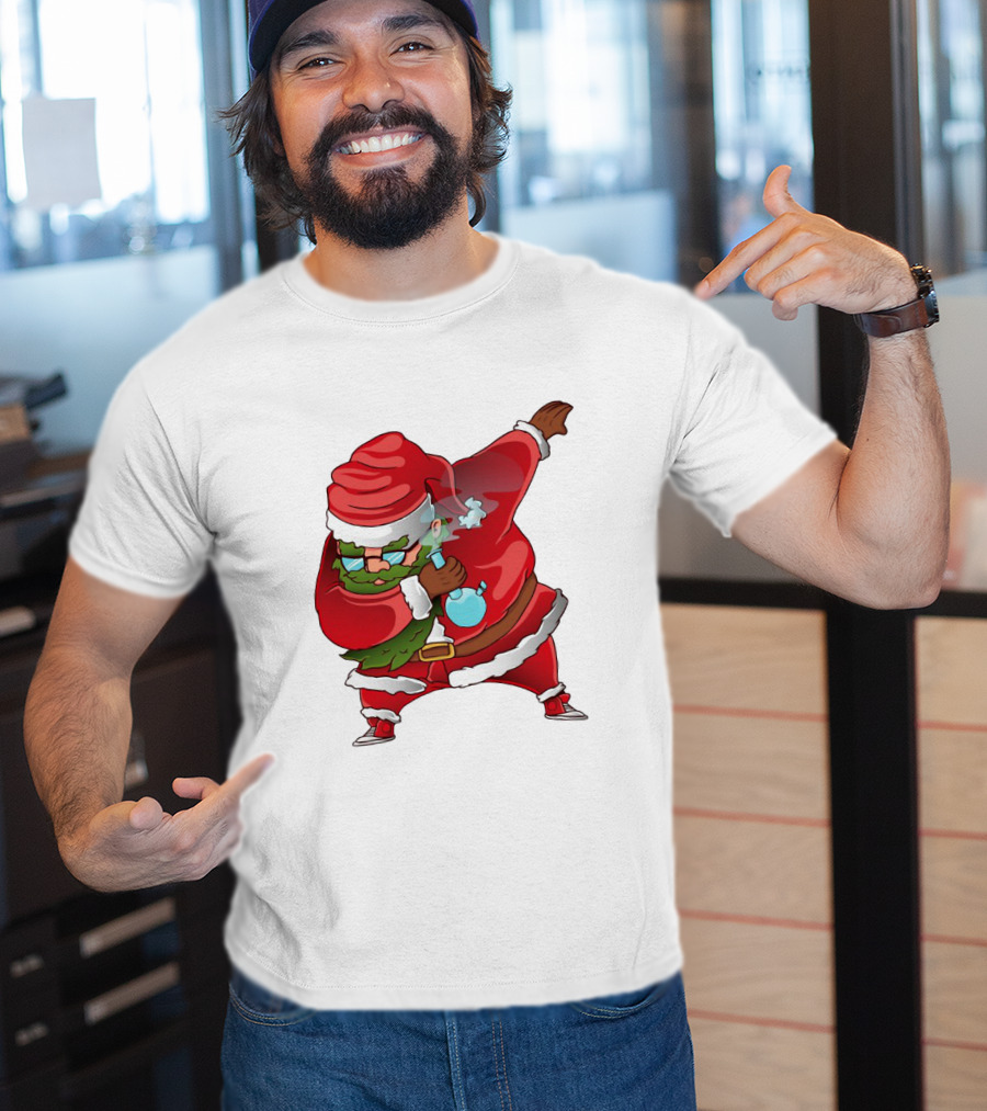 Cool Santa Style Merry Dab Christmas Smoking Fun T-Shirt