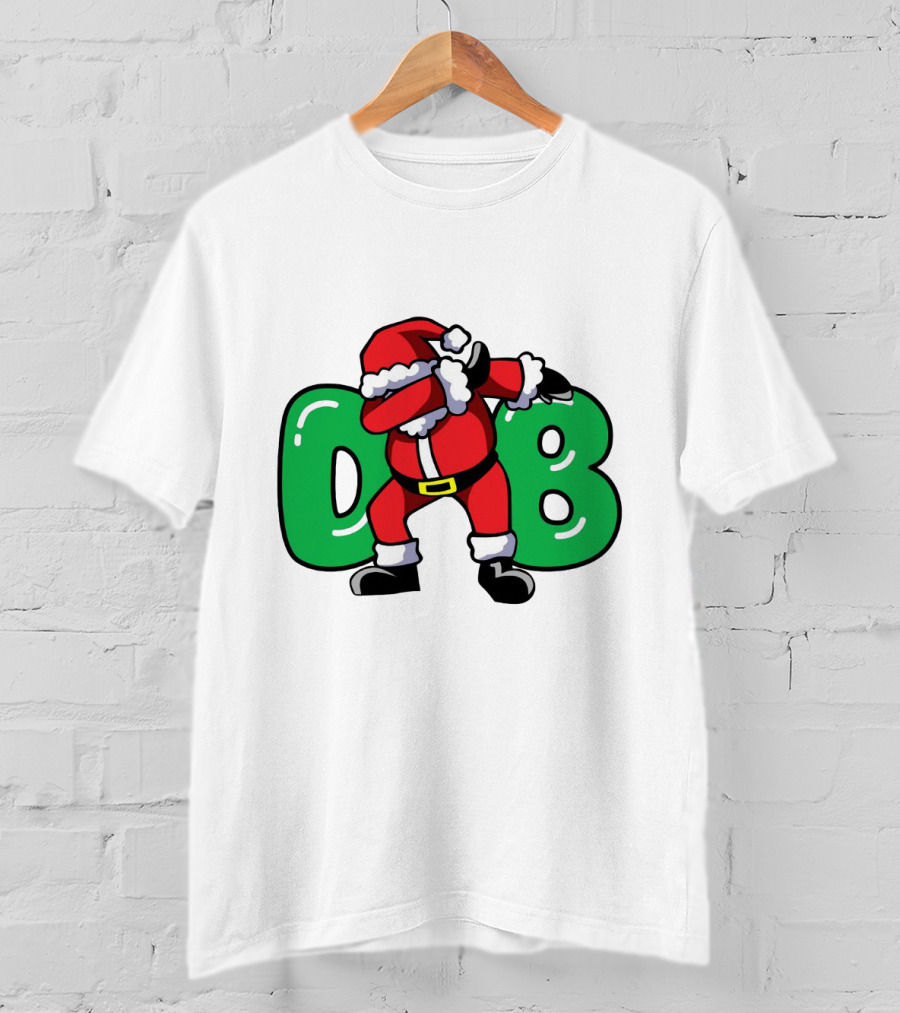 Santa Dab With Green DB Letters T-Shirt