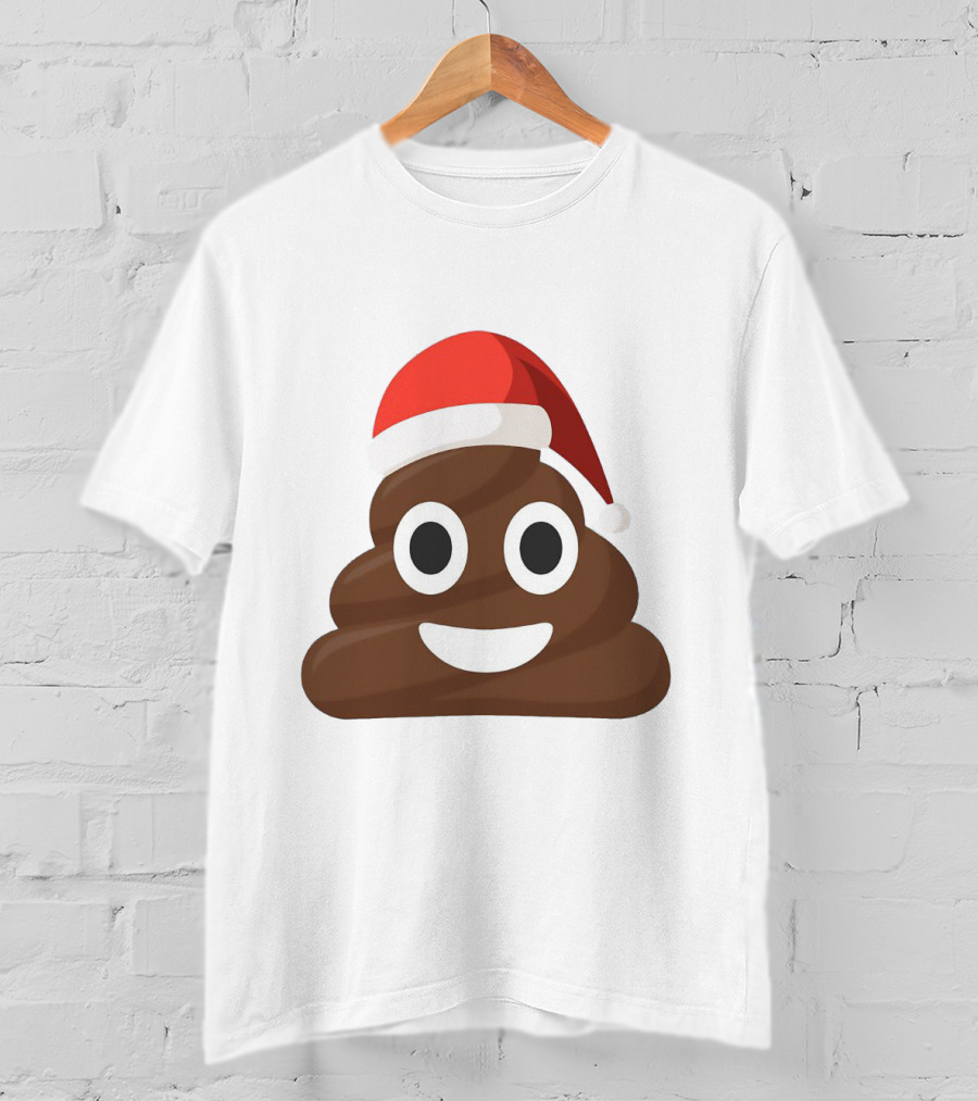 Funny Santa Poopy Emoji Holiday Humor T-Shirt