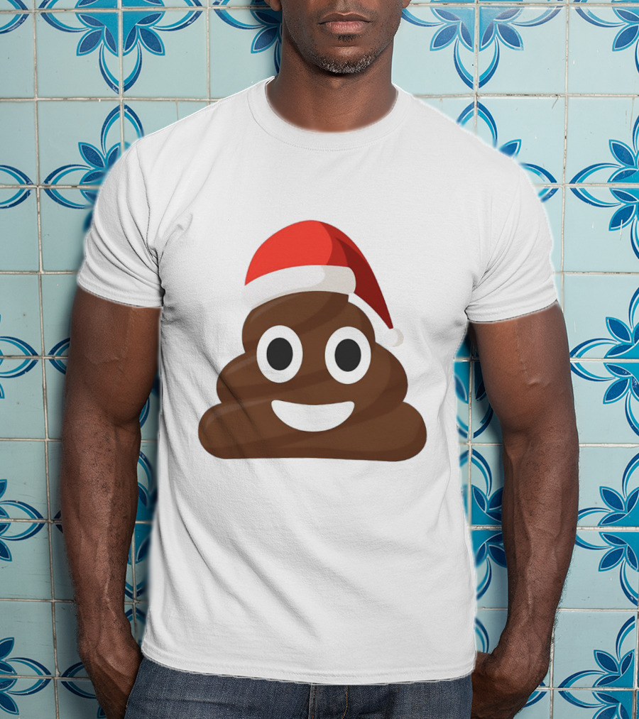 Funny Santa Poopy Emoji Holiday Humor T-Shirt