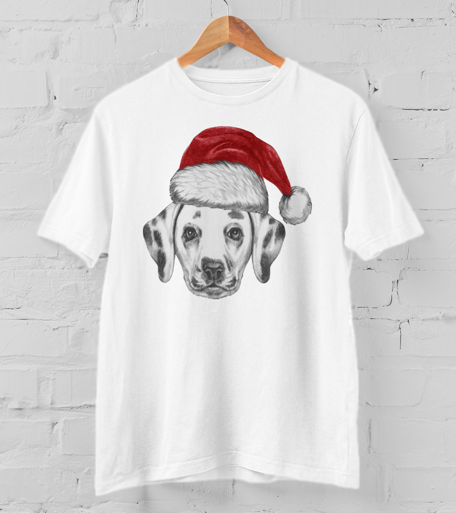 Santa Dog Adorable Holiday Canine Wearing Red Santa Hat T-Shirt