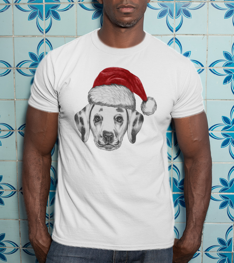 Santa Dog Adorable Holiday Canine Wearing Red Santa Hat T-Shirt