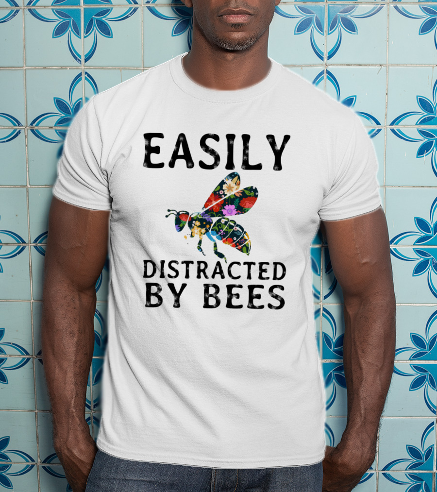 Easily Distracted By Bees Floral T-Shirt