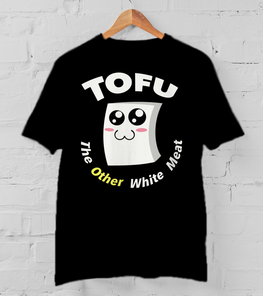 Tofu The Other White Meat Cute Kawaii Style With Blushing Face T-Shirt