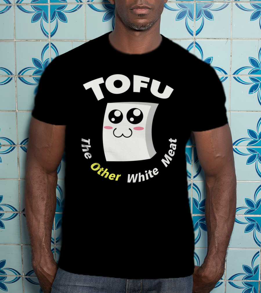 Tofu The Other White Meat Cute Kawaii Style With Blushing Face T-Shirt