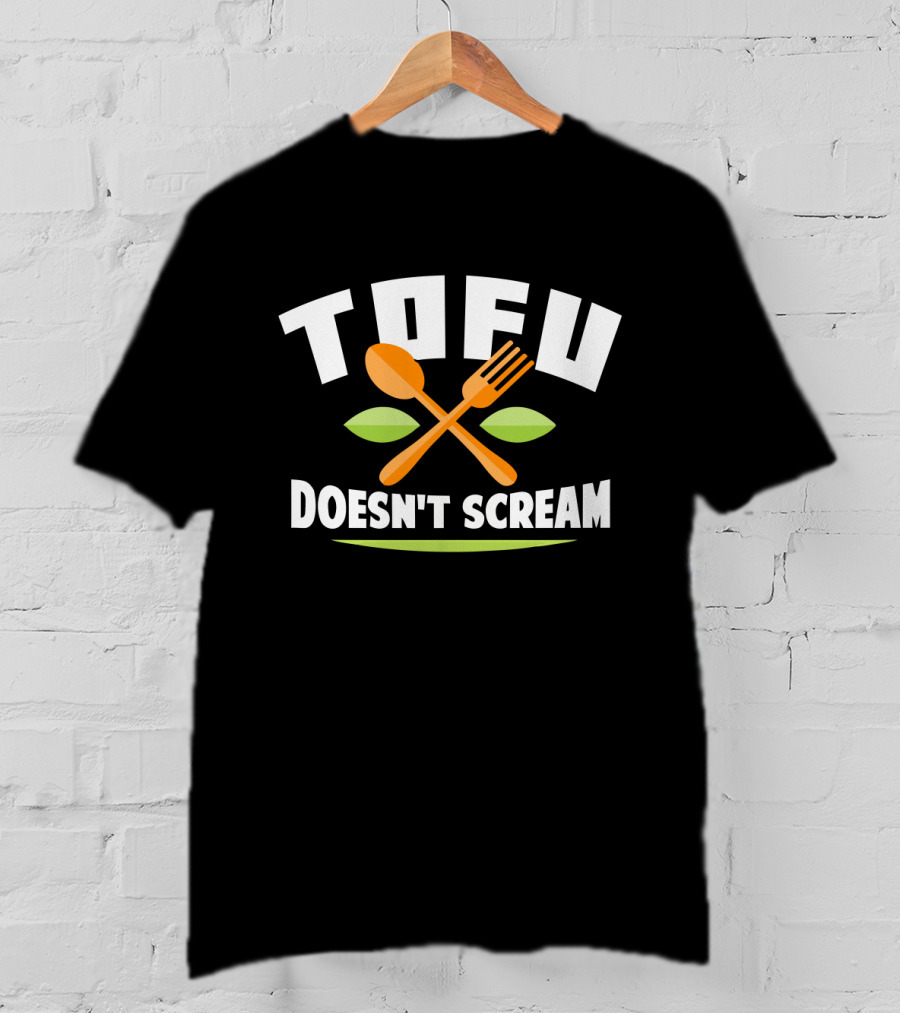 Tofu Doesn't Scream Fork And Spoon Leaf T-Shirt