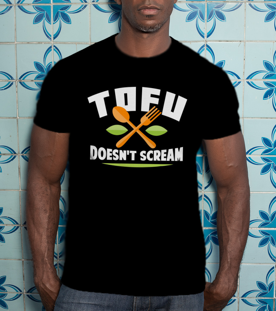 Tofu Doesn't Scream Fork And Spoon Leaf T-Shirt